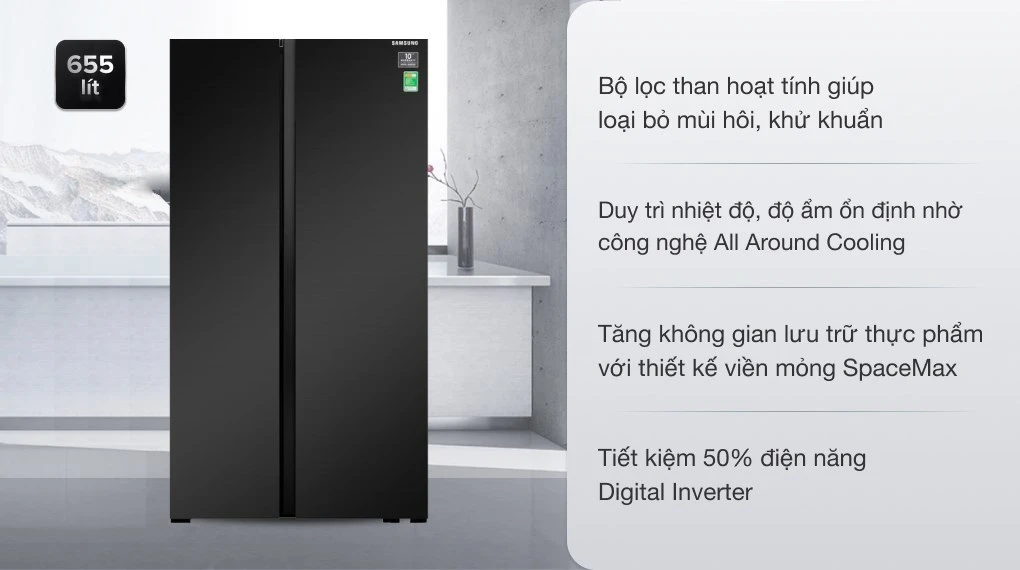 Tủ Lạnh Samsung Inverter 276 lít RB27N4190BU/SV